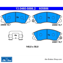 ATE originele remblokken (13046058862) voor Hyundai