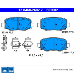 ATE originale Bremsbeläge (13046026022) für Alfa Romeo, Fiat, Jeep