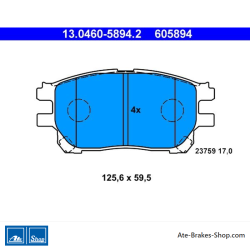 ATE pastillas de freno originales (13046058942) para Toyota