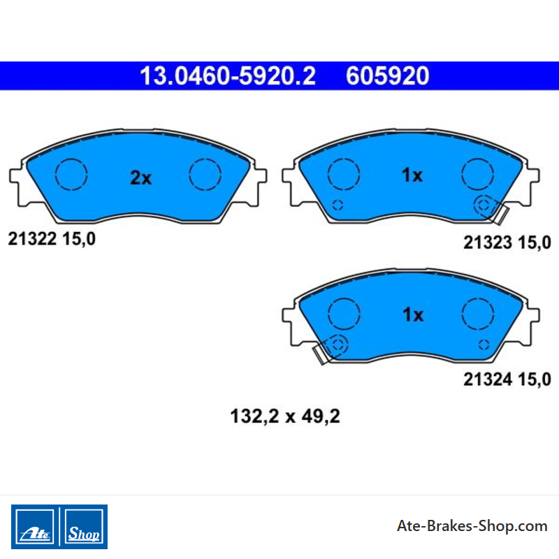 ATE originale Bremsbeläge (13046059202) für Honda