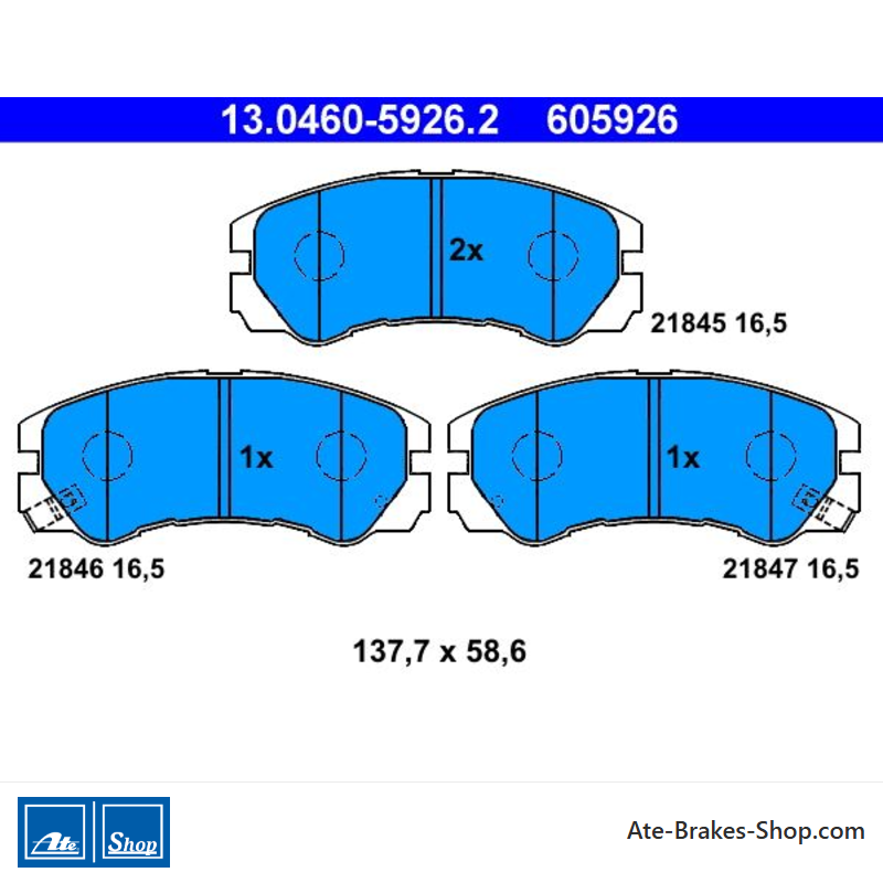 ATE original brake pads (13046059262) for Isuzu, Opel