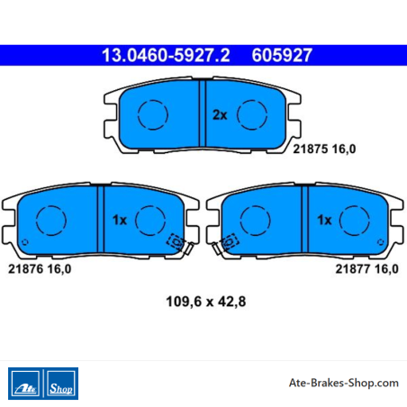 ATE plaquettes de frein d’origine (13046059272) pour Isuzu, Opel