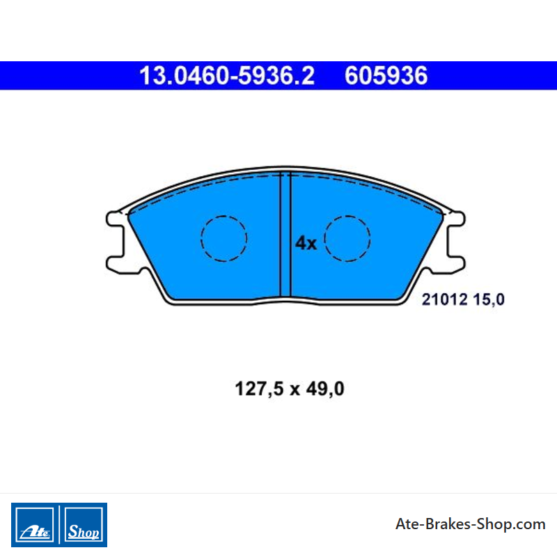 ATE original brake pads (13046059362) for Honda, Hyundai