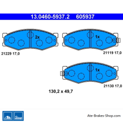 ATE original brake pads (13046059372) for Nissan