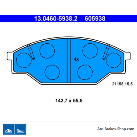 ATE original brake pads (13046059382) for Toyota, Volkswagen (VW)
