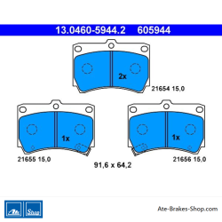 ATE plaquettes de frein d’origine (13046059442) pour Kia, Mazda