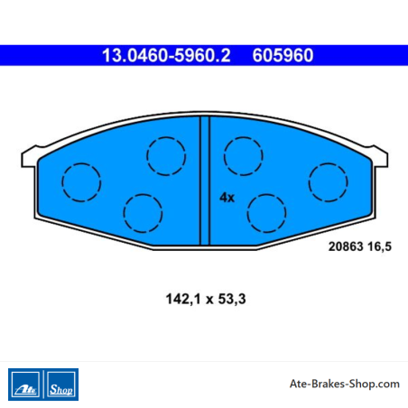 ATE pastillas de freno originales (13046059602) para Nissan
