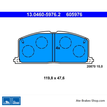 ATE original brake pads (13046059762) for Toyota