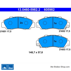 ATE plaquettes de frein d’origine (13046059822) pour Honda