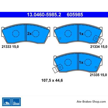 ATE originele remblokken (13046059852) voor Subaru, Suzuki