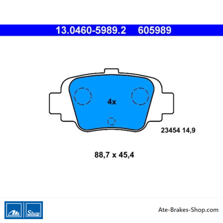 ATE originele remblokken (13046059892) voor Nissan