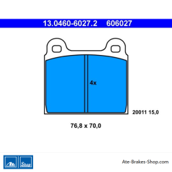 ATE originele remblokken (13046060272) voor Alfa Romeo, Ford, Mercedes-Benz, Opel, Volkswagen (VW)