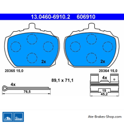 ATE plaquettes de frein d’origine (13046069102) pour Ford, Rover