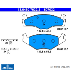 ATE pastillas de freno originales (13046070322) para Seat, Volkswagen (VW)