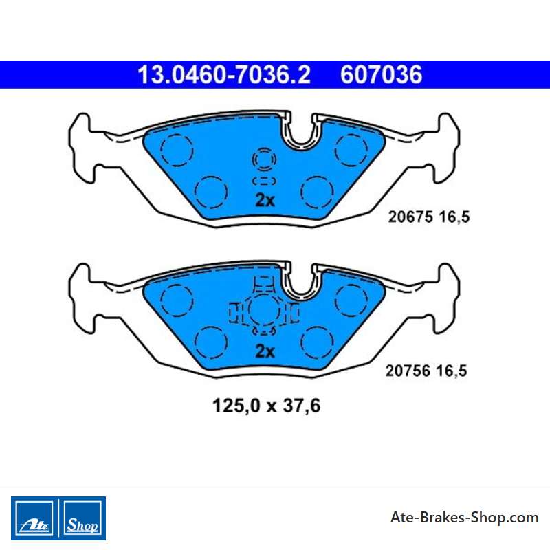 ATE plaquettes de frein d’origine (13046070362) pour BMW
