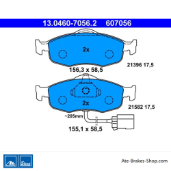 ATE original brake pads (13046070562) for Ford