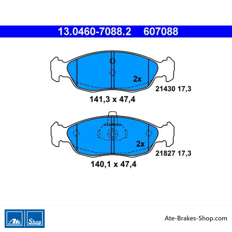 ATE originele remblokken (13046070882) voor Citroën, Peugeot