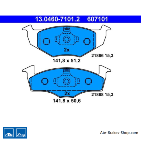 ATE pastillas de freno originales (13046071012) para Seat, Volkswagen (VW)