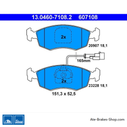 ATE plaquettes de frein d’origine (13046071082) pour Fiat