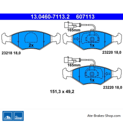 ATE plaquettes de frein d’origine (13046071132) pour Fiat