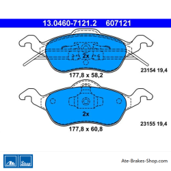ATE plaquettes de frein d’origine (13046071212) pour Ford