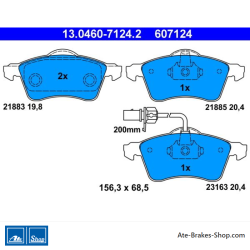 ATE plaquettes de frein d’origine (13046071242) pour Volkswagen (VW)