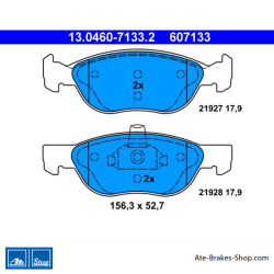 ATE plaquettes de frein d’origine (13046071332) pour Fiat