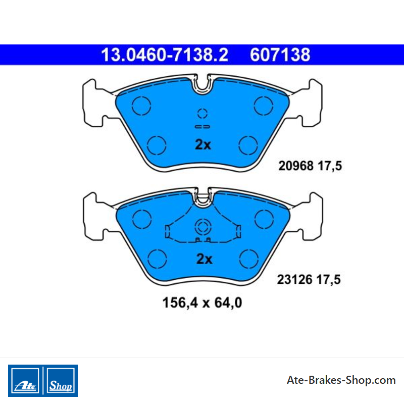 ATE plaquettes de frein d’origine (13046071382) pour Jaguar