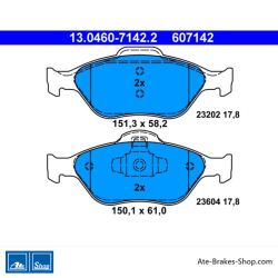 ATE pastillas de freno originales (13046071422) para Ford, Mazda, Toyota