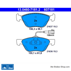 ATE original brake pads (13046071812) for Alfa Romeo