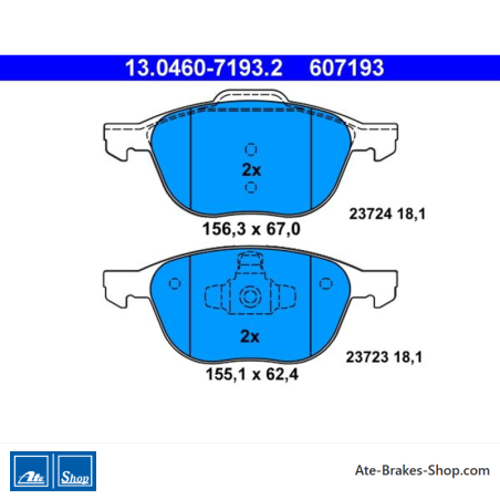 ATE originele remblokken (13046071932) voor Ford, Mazda, Volvo