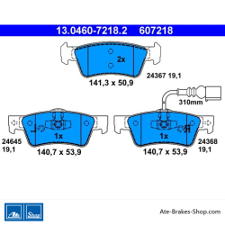 ATE plaquettes de frein d’origine (13046072182) pour Volkswagen (VW)