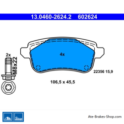ATE original brake pads (13046026242) for Renault