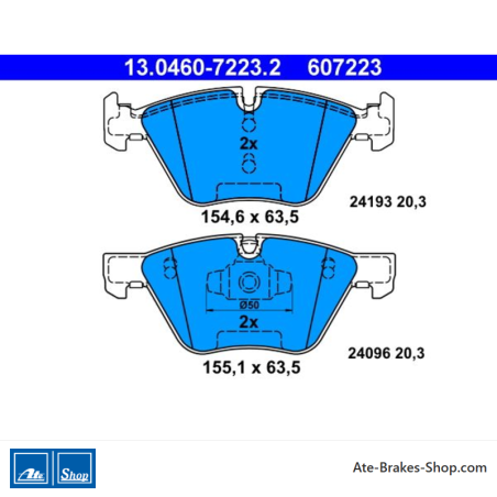 ATE original brake pads (13046072232) for BMW