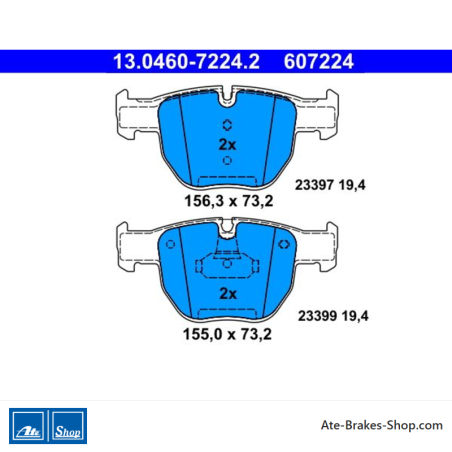 ATE plaquettes de frein d’origine (13046072242) pour Land Rover