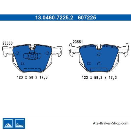 ATE original brake pads (13046072252) for BMW