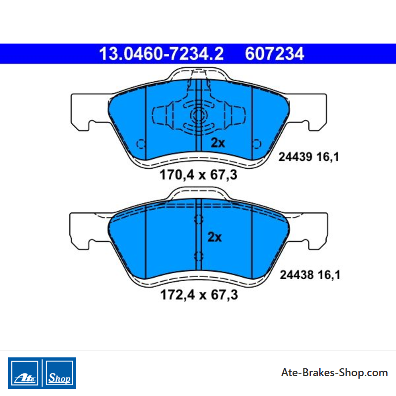 ATE originele remblokken (13046072342) voor Ford, Mazda