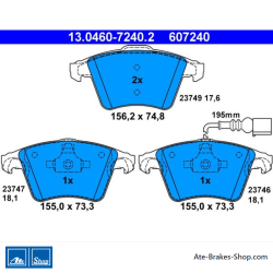 ATE plaquettes de frein d’origine (13046072402) pour Volkswagen (VW)