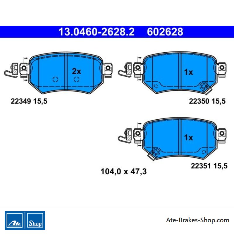 ATE originalen Bremsbeläge (13046026282) für Mazda