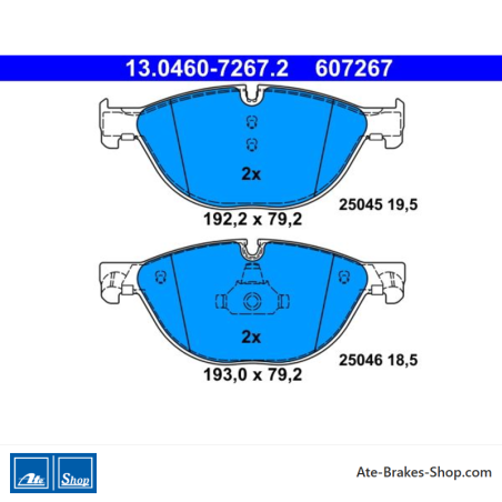 ATE original brake pads (13046072672) for BMW