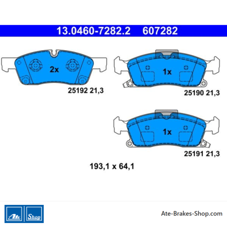 ATE originele remblokken (13046072822) voor Jeep, Mercedes-Benz