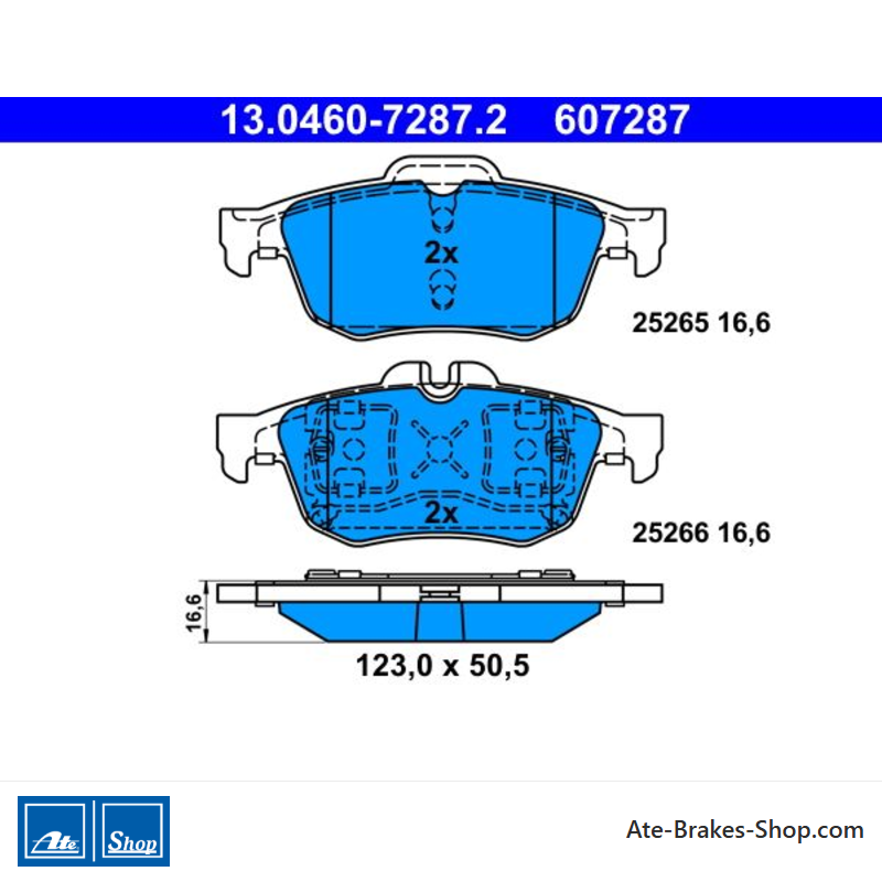 ATE original brake pads (13046072872) for Renault