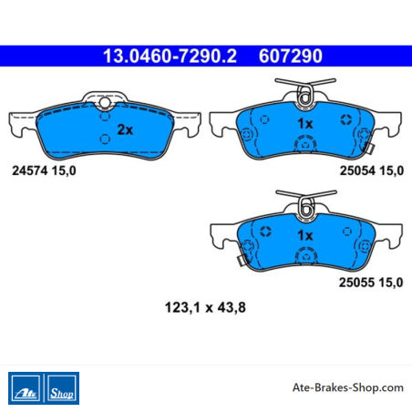 ATE plaquettes de frein d’origine (13046072902) pour Honda