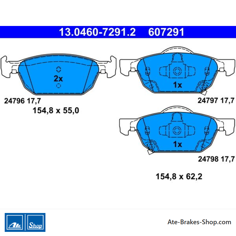 ATE originale Bremsbeläge (13046072912) für Honda