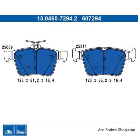 ATE originele remblokken (13046072942) voor Audi, Cupra, Seat, Skoda, Volkswagen (VW)