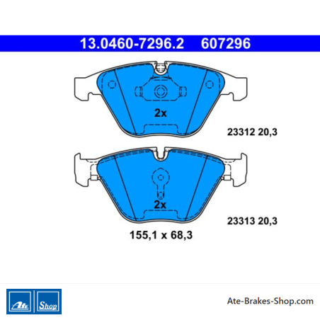 ATE pastillas de freno originales (13046072962) para BMW