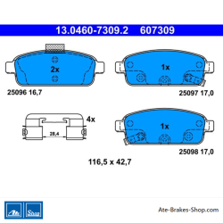 ATE originele remblokken (13046073092) voor Opel, Vauxhall
