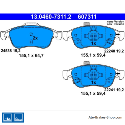 ATE original brake pads (13046073112) for Fiat, Jeep