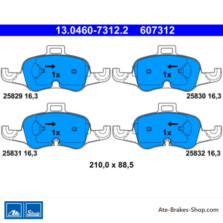 ATE plaquines de frein d’origine (13046073122) pour Audi
