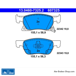 ATE original brake pads (13046073252) for Opel